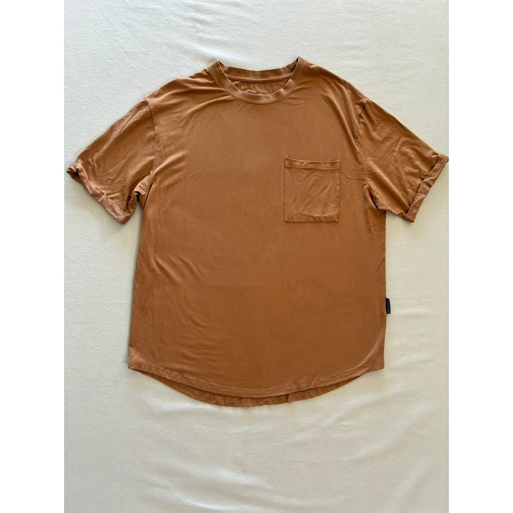 M Little Bipsy Bamboo Oversized Pocket Tee Camel Brown Minimalist Basic Capsule